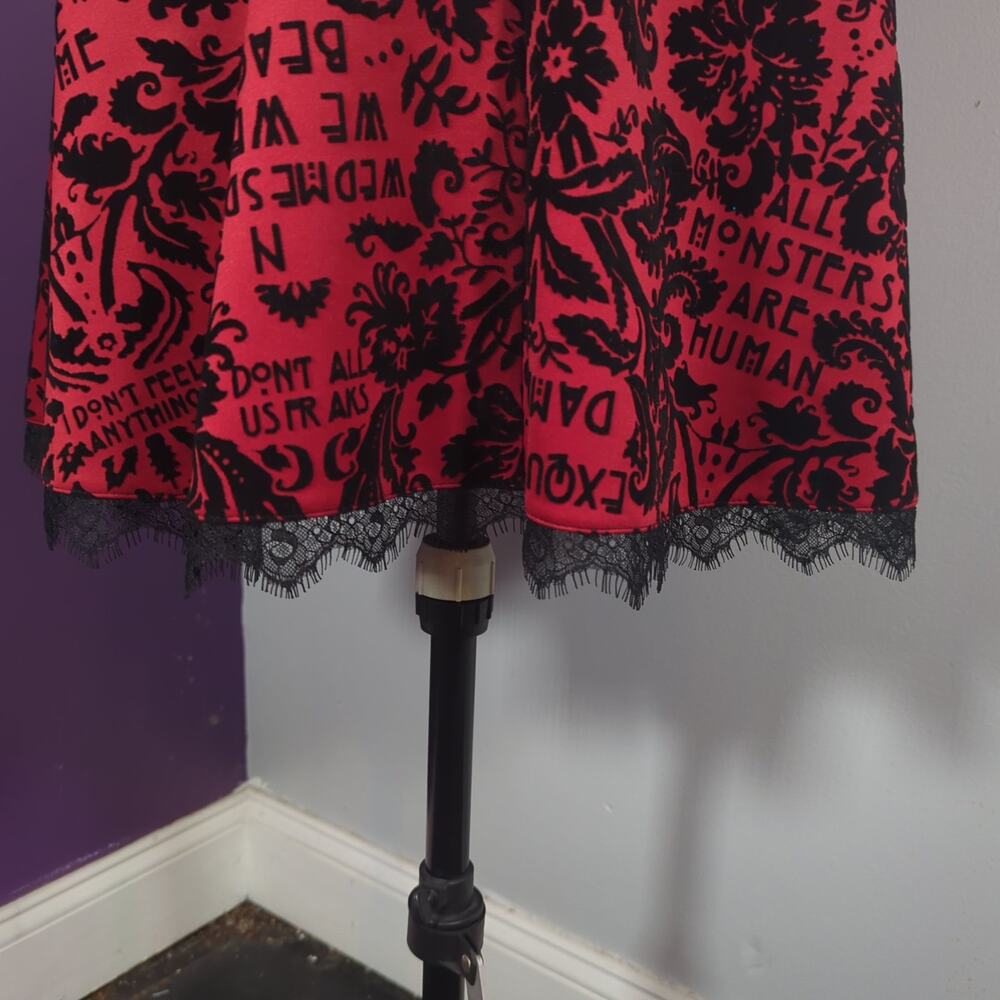 Limited American Horror Story Fit and Flare Dress SZ Small Skater Velvet Texture - Picture 6 of 7